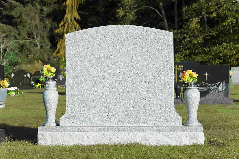 Blank tombstone in cemetery