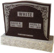 A cemetery monument with David R. and Hazel I written on it
