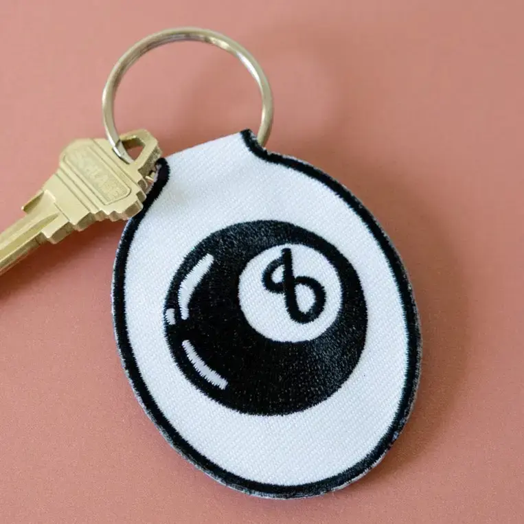Magic 8 Ball Embroidered Keychain