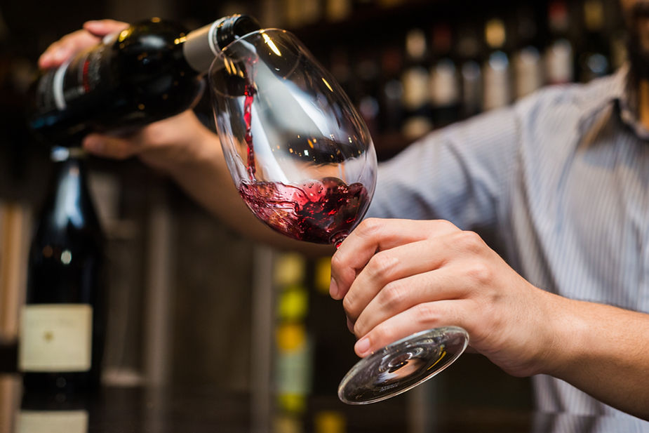 Glass of wine at Wine Bar 559 in Fresno