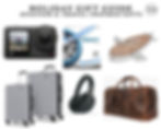 aviation & travel gift guide, men gift ideas, Silver grey suitcases, stylish leather duffel bag, airplane cheese board, noise cancelling headphones, airplane coffee table book, smithsonian aircraft book, 4K action camera, luxury travel items