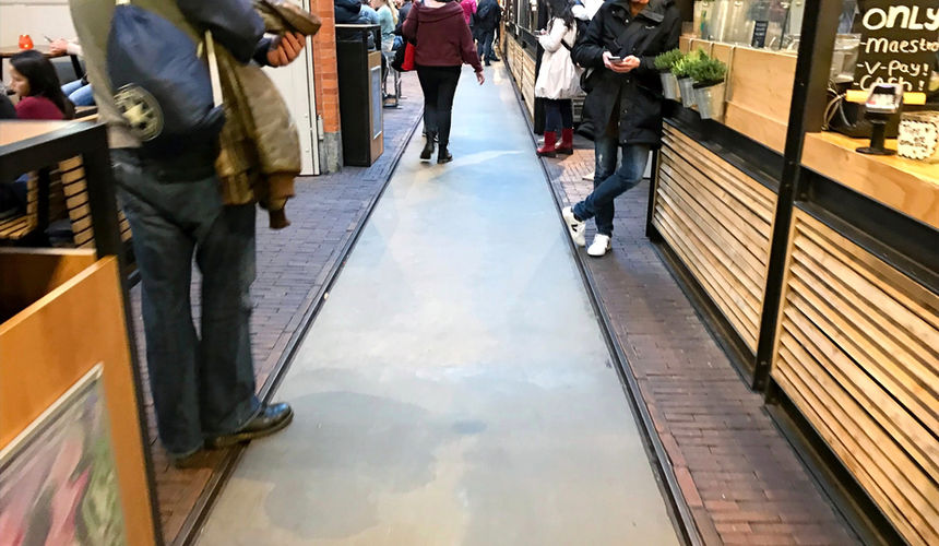 Tram tracks Foodhallen Amsterdam, Foodhallen Amsterdam The Netherlands