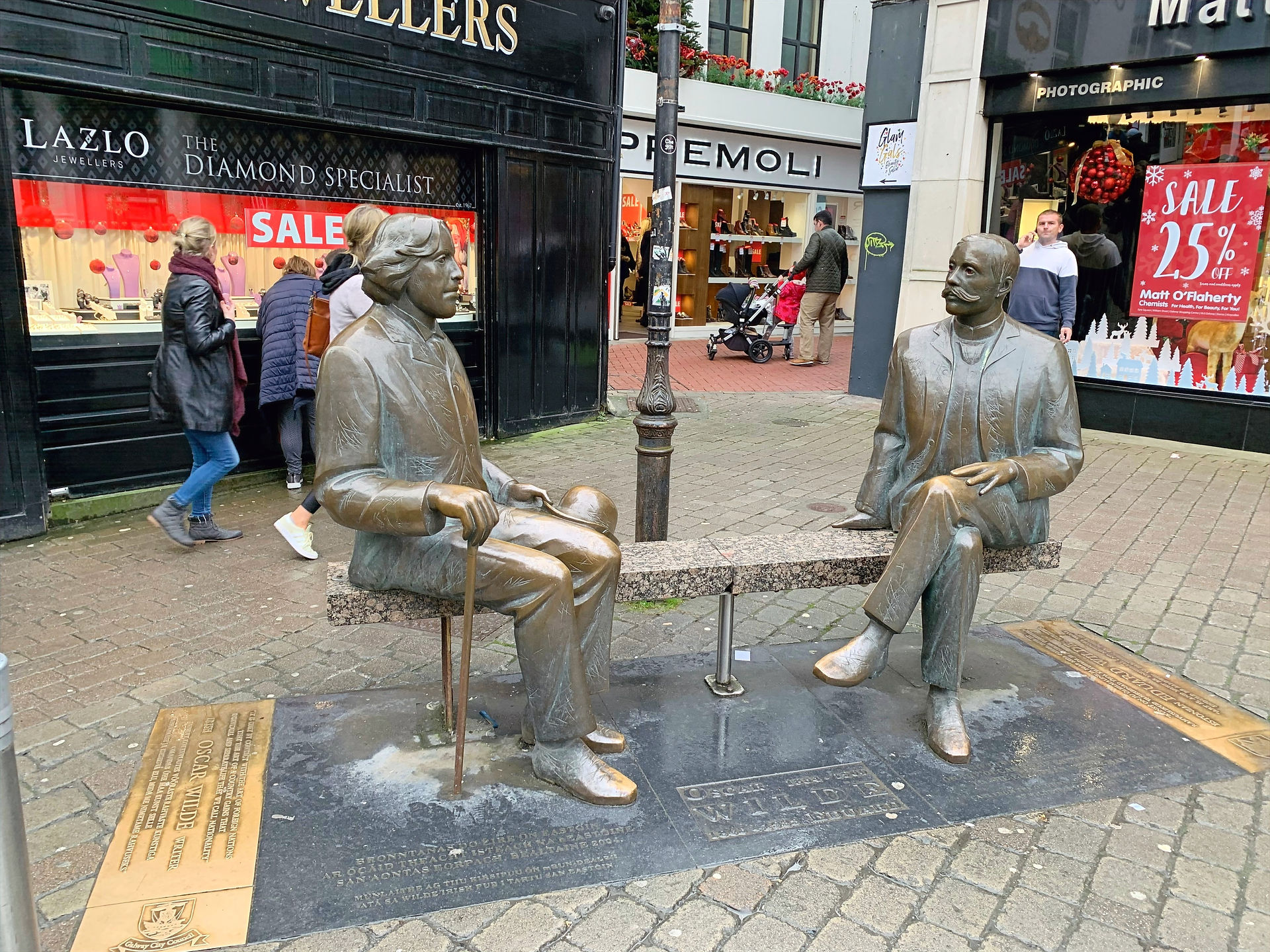 Statue of Oscar Wilde and Eduard Wilde, Galway, Ireland
