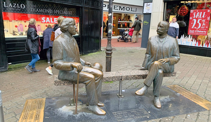 Statue of Oscar Wilde and Eduard Wilde, Galway, Ireland