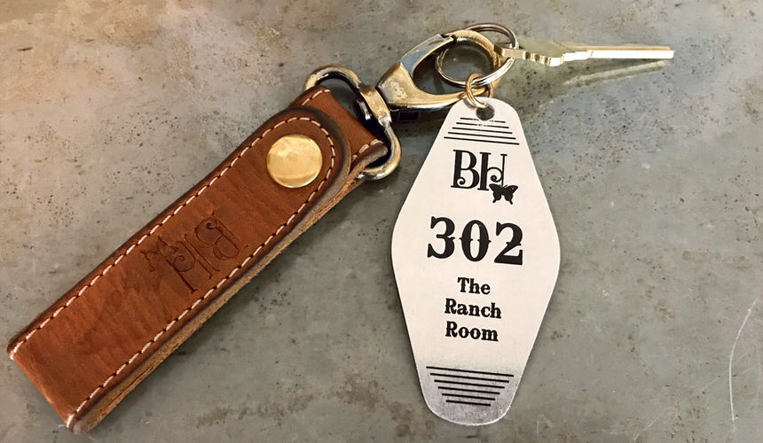 Room key, The Ranch Room, Pioneer Woman Boarding House Hotel, Pawhuska, Oklahoma