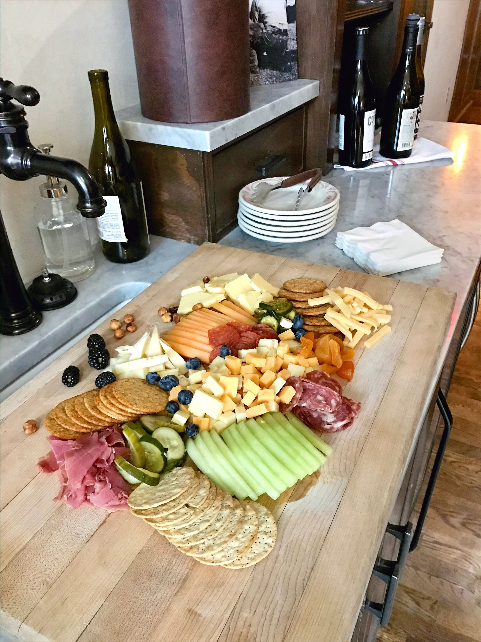 Complimetary happy hour, charcuterie board, Personalized coffee service, Pioneer Woman Boarding House Hotel amenities, Pawhuska, Oklahoma