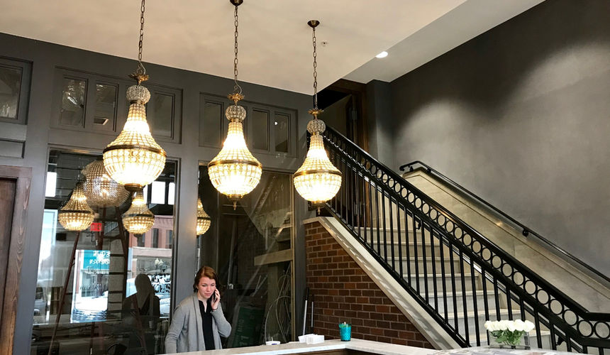 Pioneer Woman Boarding House Hotel Lobby, front desk, Pawhuska, Oklahoma