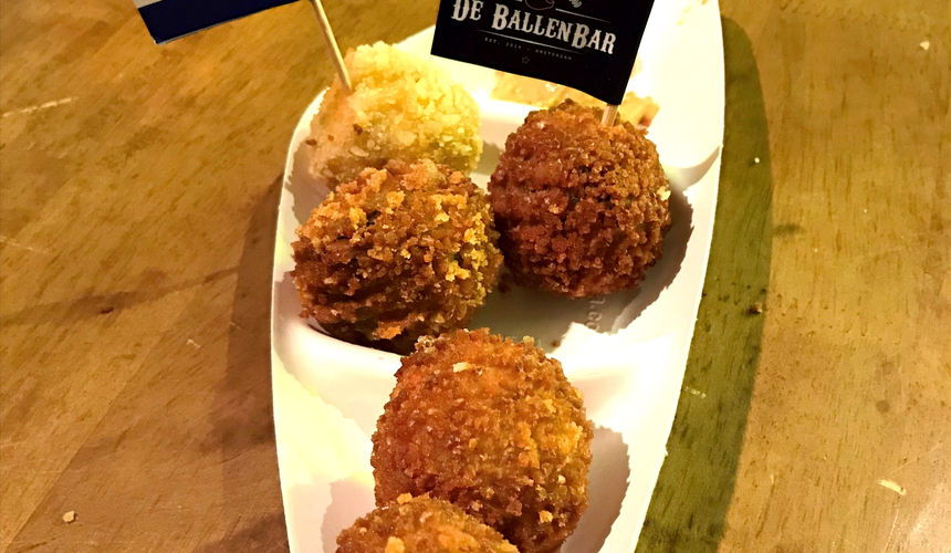 Bitterballen Tasting De Ballen Bar, Foodhallen Amsterdam The Netherlands