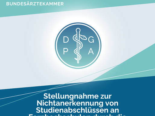 Stellungnahme zur Nichtanerkennung von Studienabschlüssen an Fernhochschulen durch die Bundesärztekammer erscheint