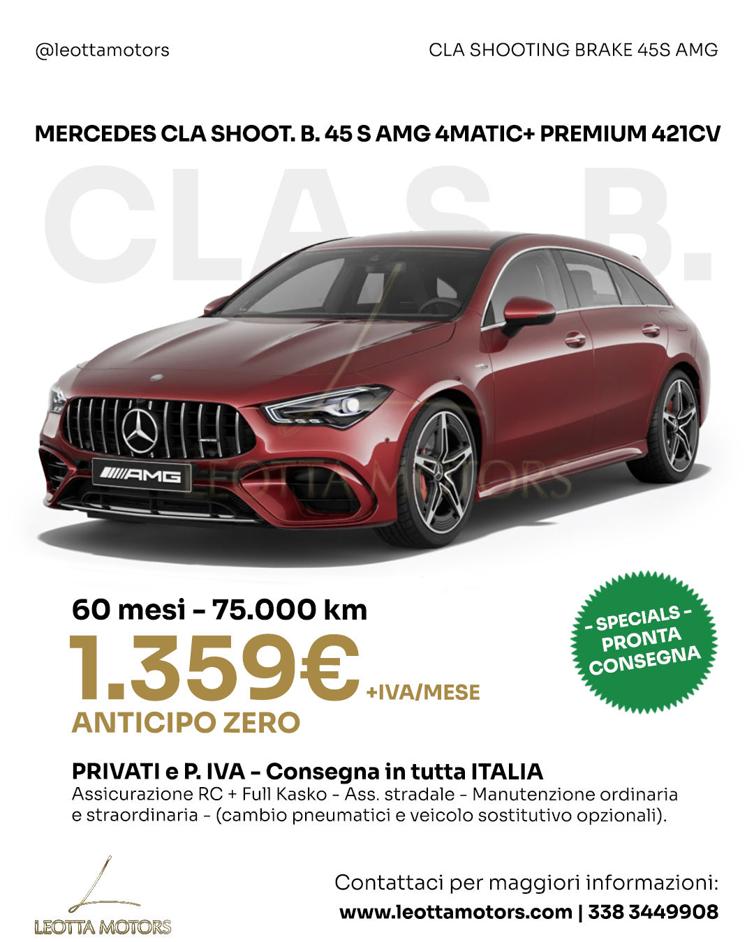 MERCEDES CLA SHOOTING BRAKE 45 S AMG 4MATIC+ PREMIUM 421CV