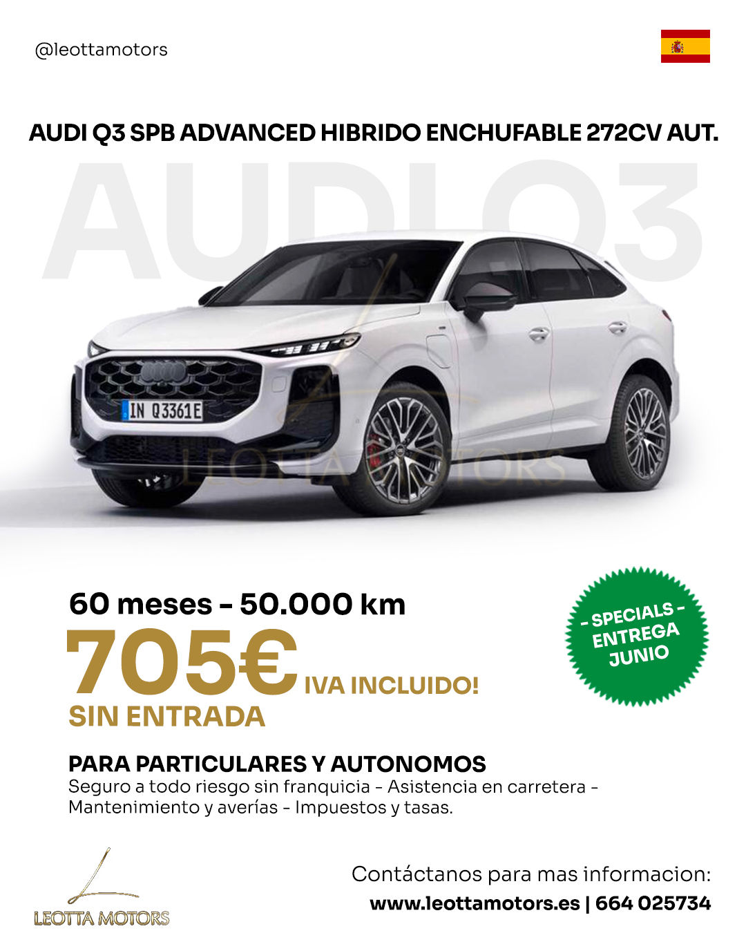 AUDI Q3 SPORTBACK ADVANCED HIBRIDO ENCHUFABLE 272CV AUT.