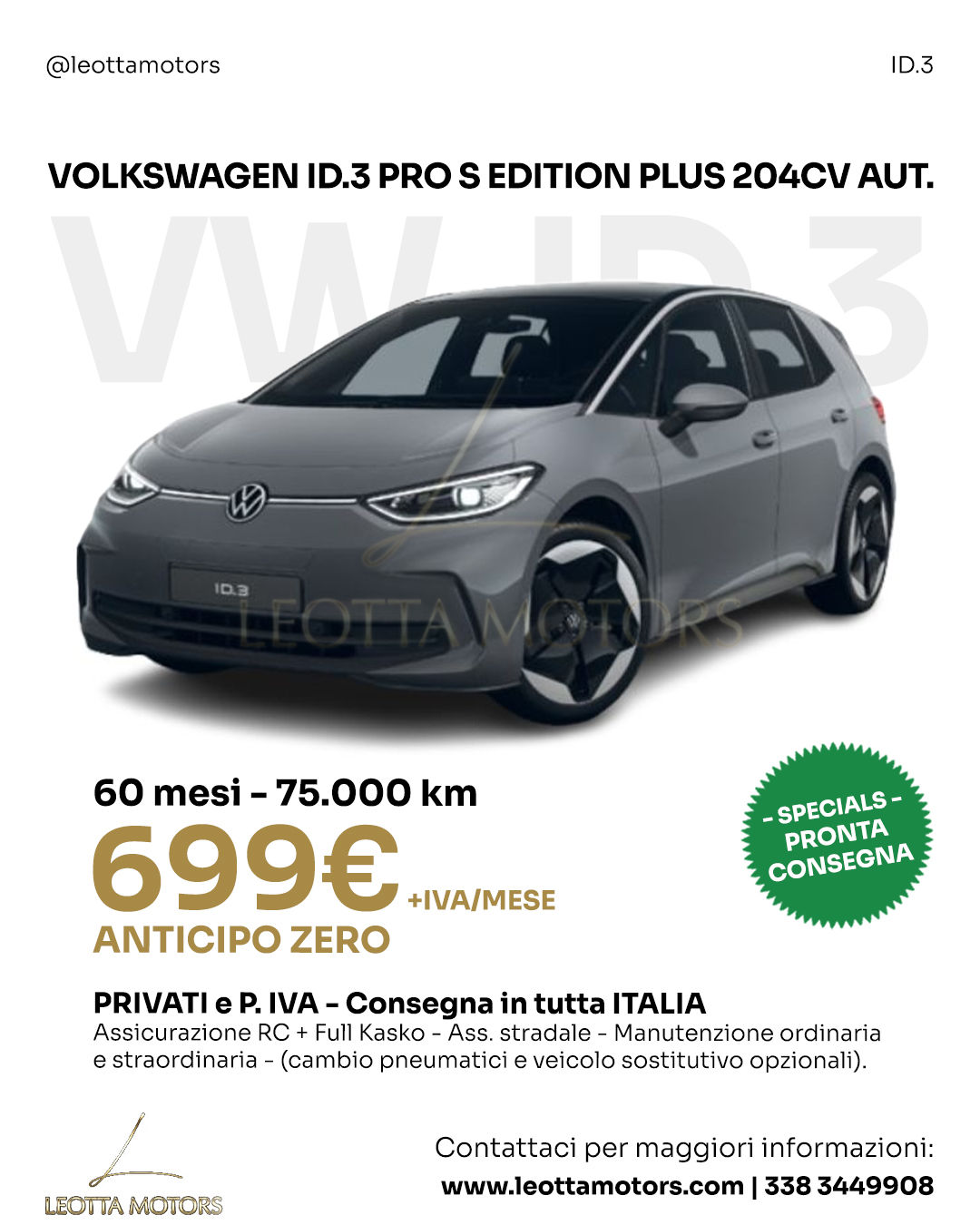 VOLKSWAGEN ID.3 PRO S EDITION PLUS 204CV AUT.
