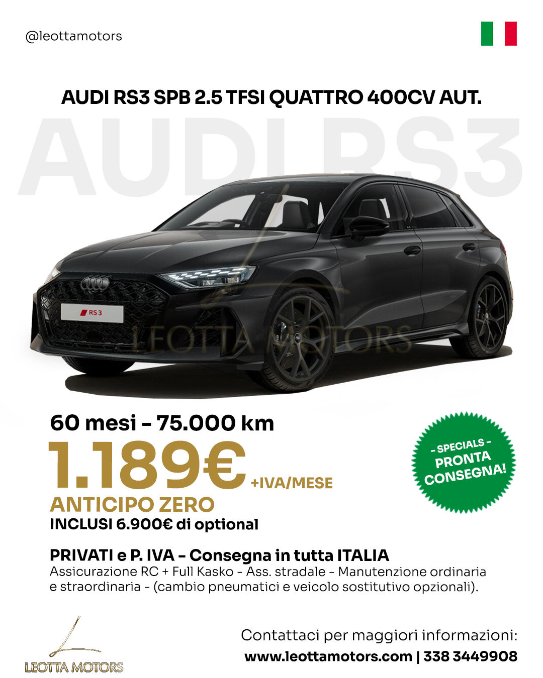 AUDI RS3 SPB 2.5 TFSI QUATTRO 400CV AUT.