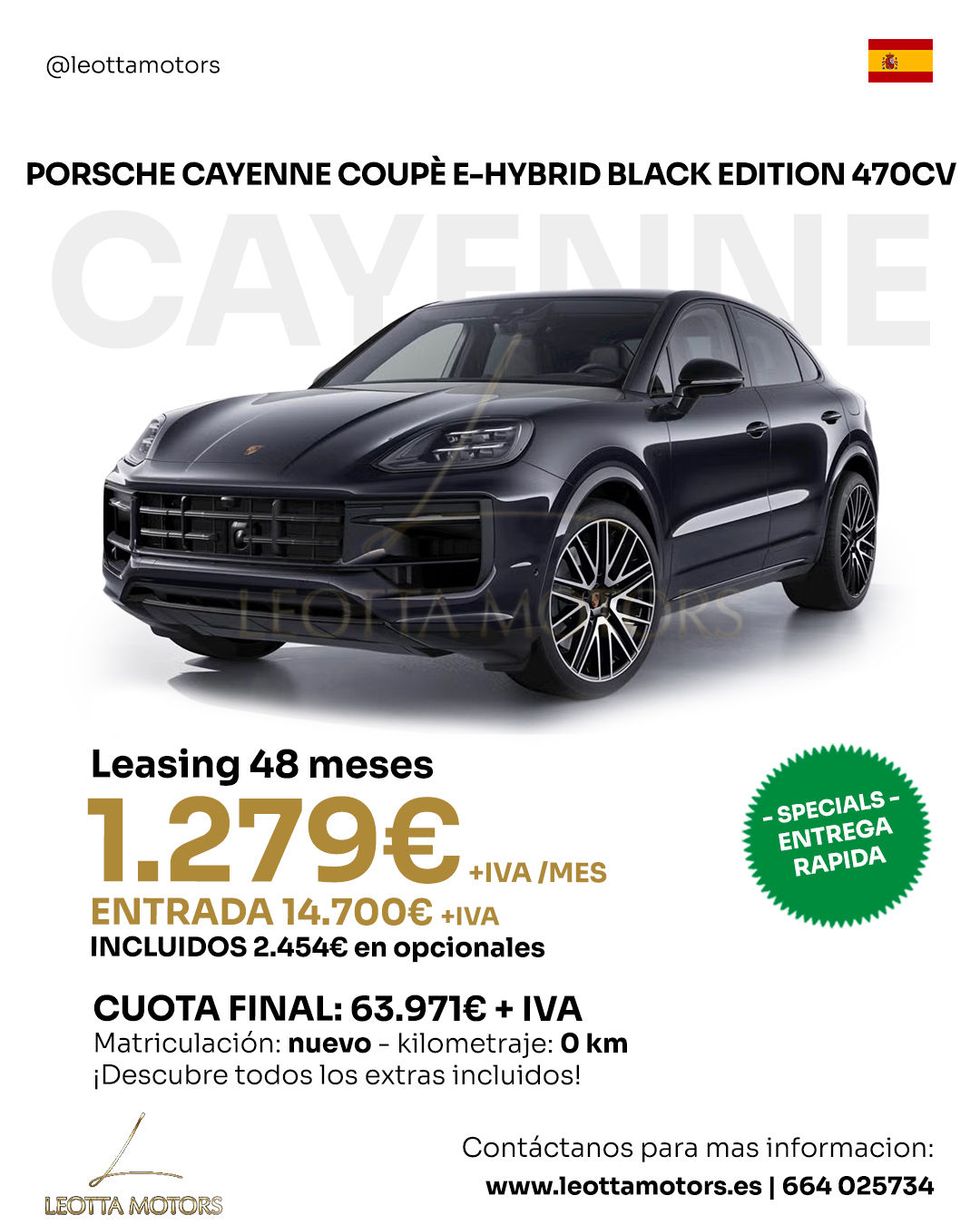PORSCHE CAYENNE COUPE E-HYBRID BLACK EDITION 470CV AUT.