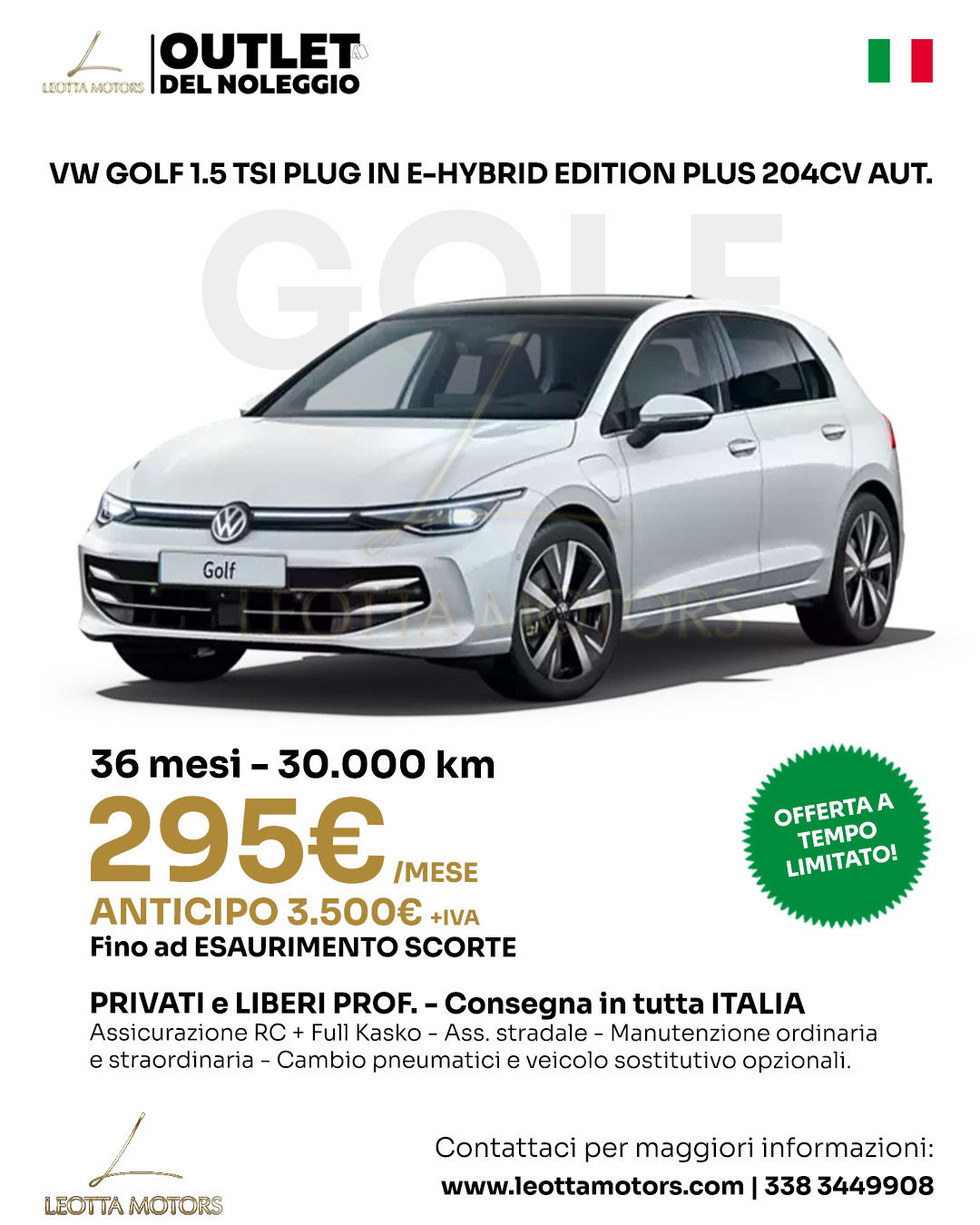 VW GOLF 1.5 TSI PLUG IN E-HYBRID EDITION PLUS 204CV AUT.