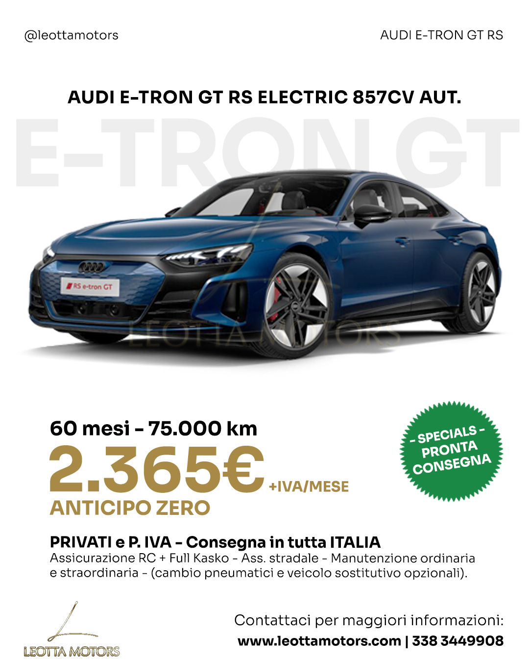 AUDI E-TRON GT RS ELECTRIC 857CV AUT.