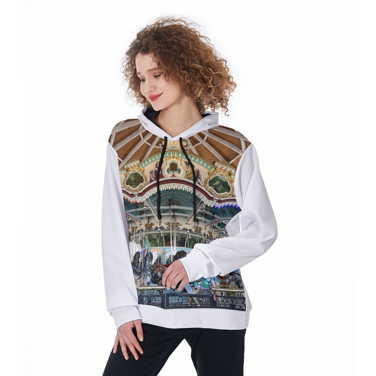 Hershey Park Carousel Women's Heavy Fleece Hoodie