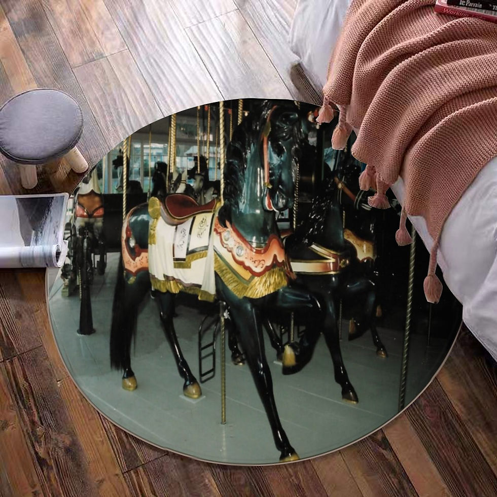 Thumbnail: Lake Compounce Drk Gery Stander Horse's Foldable Round Mat