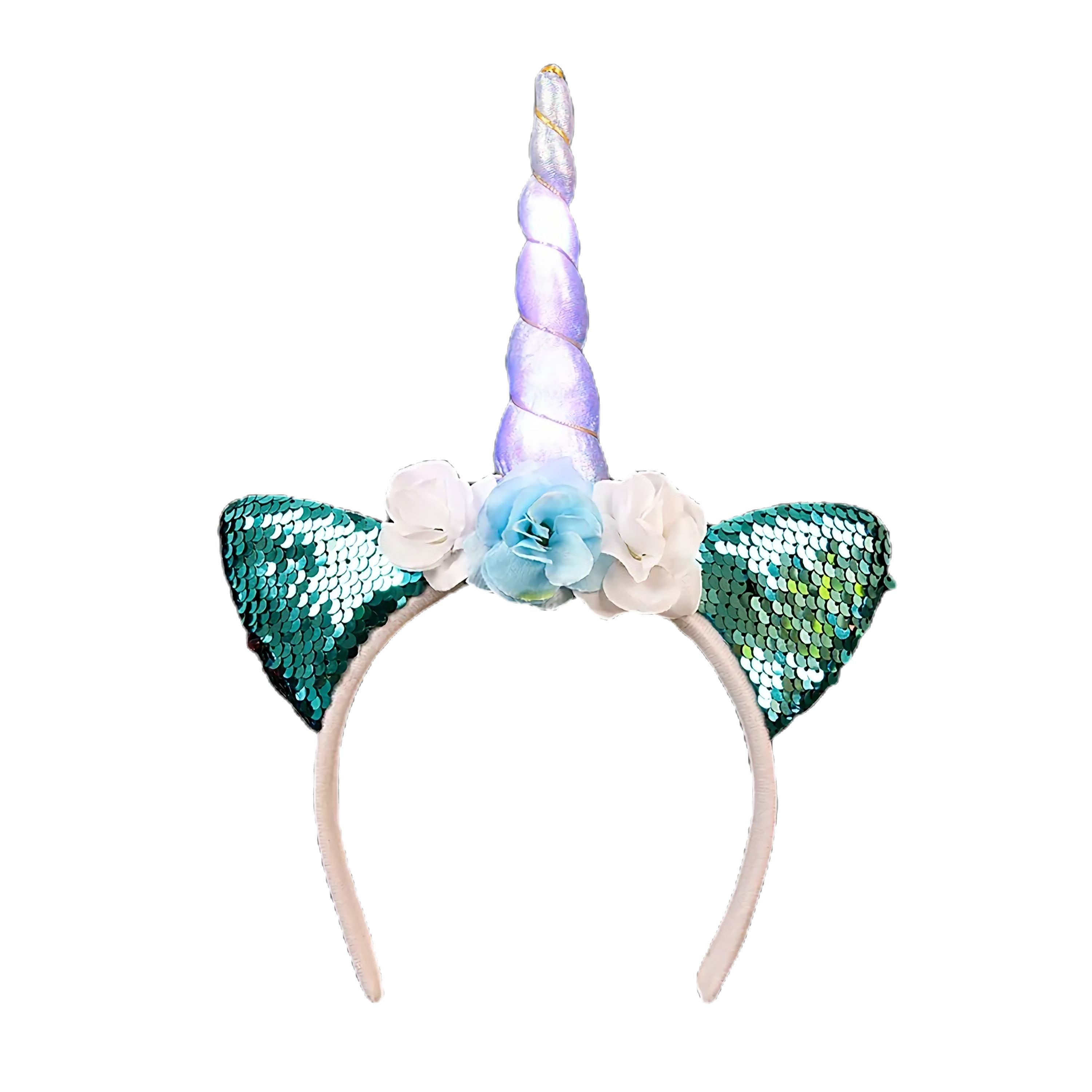Light-Up Unicorn Flower Headband Blue Flower