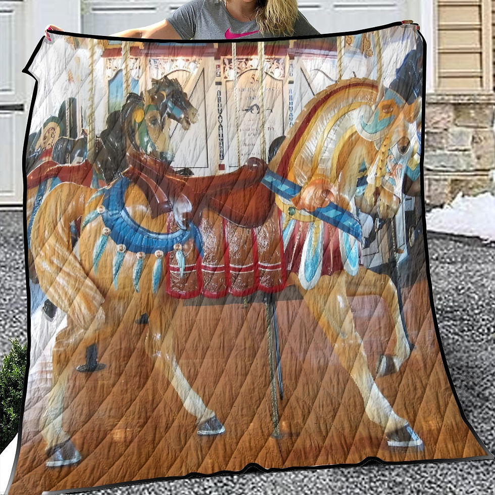 Fall River Carousel Lightweight & Breathable Quilt With Edge-wrapping Strips
