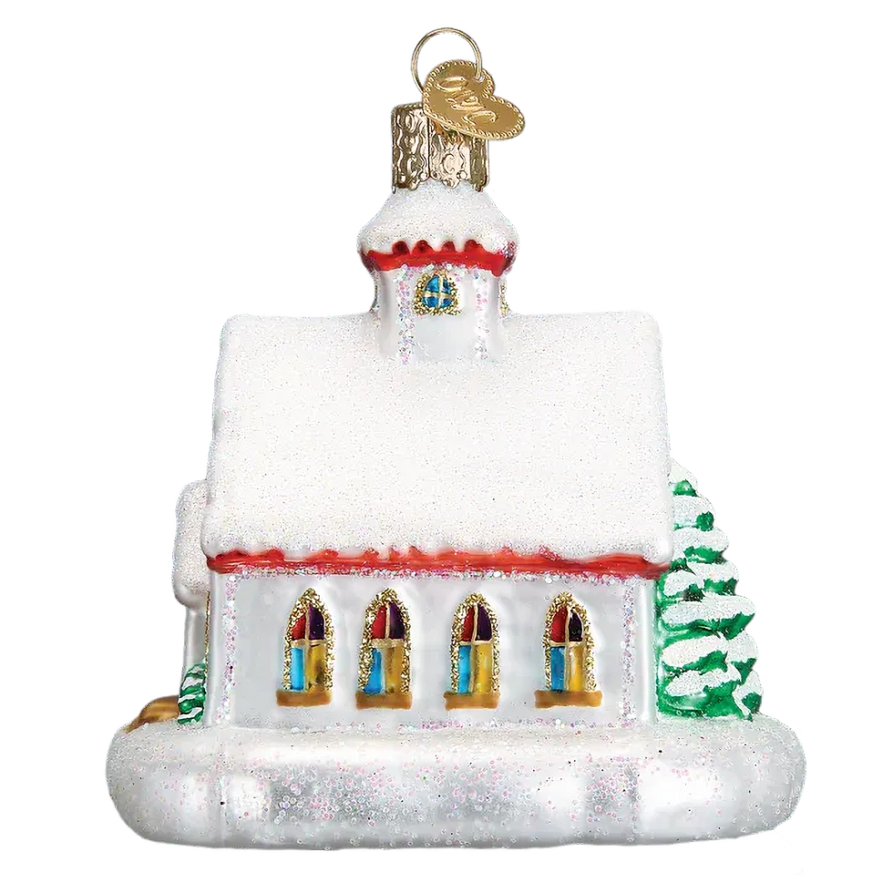 Thumbnail: Old World Christmas Country Church Glass Ornament