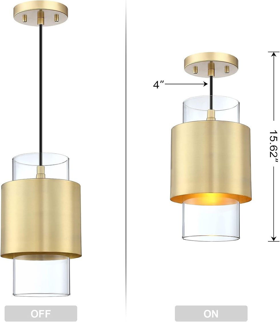Thumbnail: 3 Pack Hanging Indoor Kitchen Island Pendant Light 6"" Drum Glass Shade