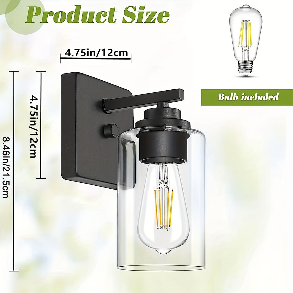 Thumbnail: Set of 2 Wall Sconces for Bathroom, Modern Vanity Light Fixtures, Matte Black Wa