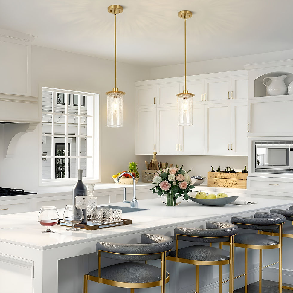 Thumbnail: Golden Pendant Light, Modern Crackle Glass Shade Pendant Light Fixtures, Adjusta