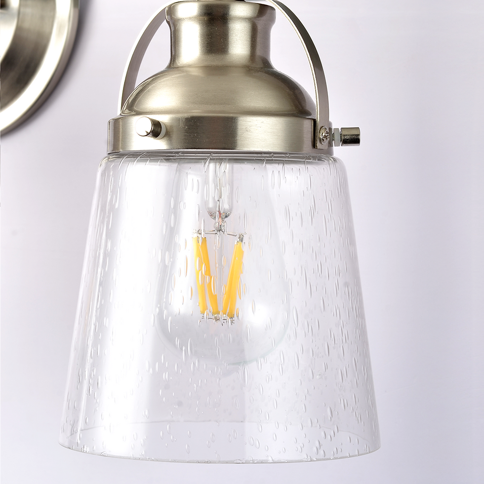 Thumbnail: 3-Light Bathroom Lighting Fixtures Over Mirror With Seed Glass Shade,23.5 Inch,M