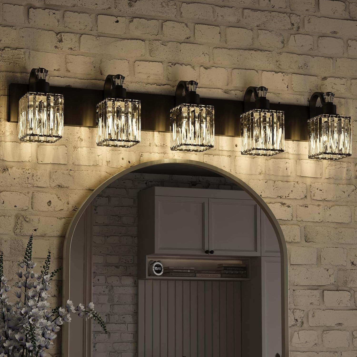 Modern Crystal Bathroom Vanity Lights Black Bathroom Light Fixtures Crystal Vani