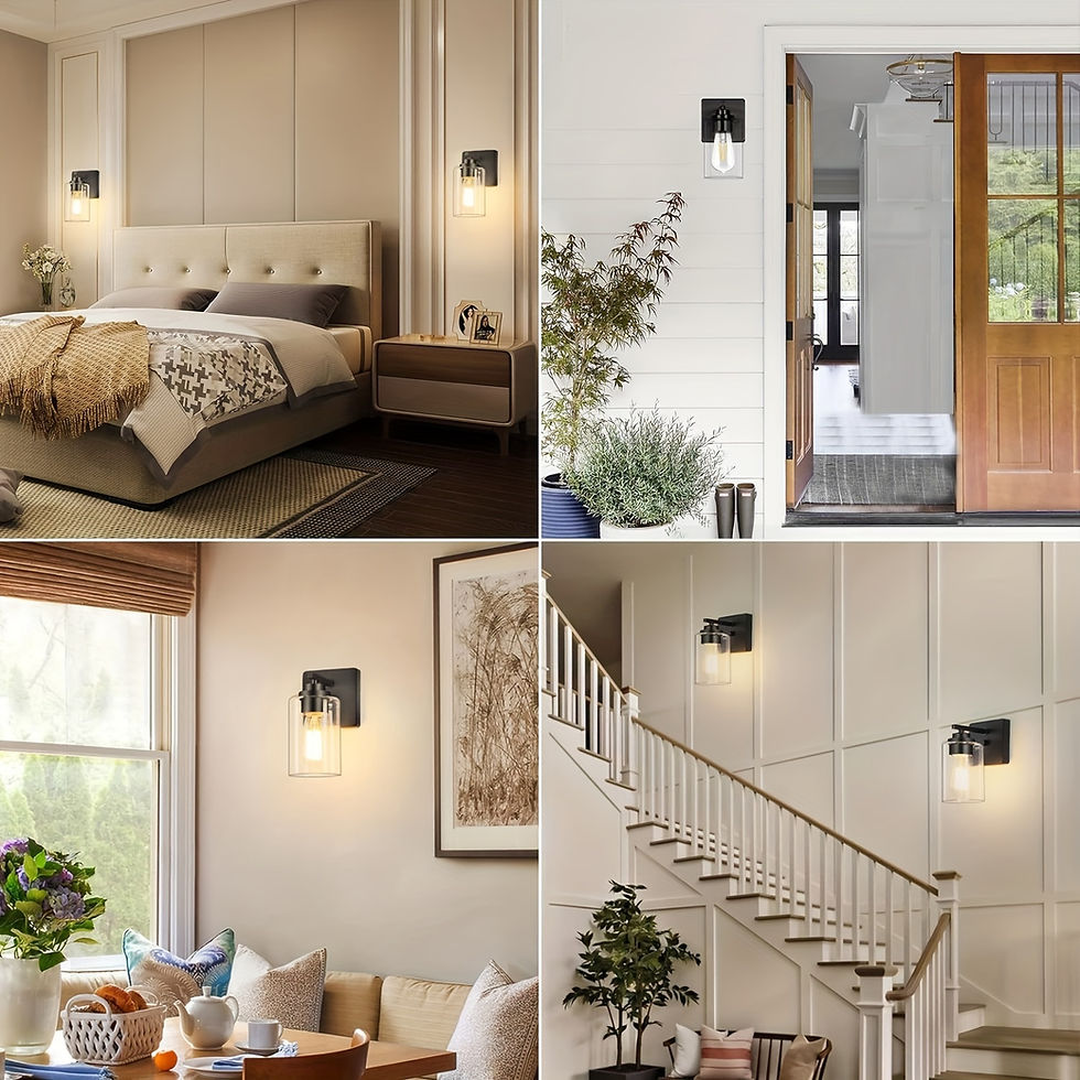 Thumbnail: Set of 2 Wall Sconces for Bathroom, Modern Vanity Light Fixtures, Matte Black Wa