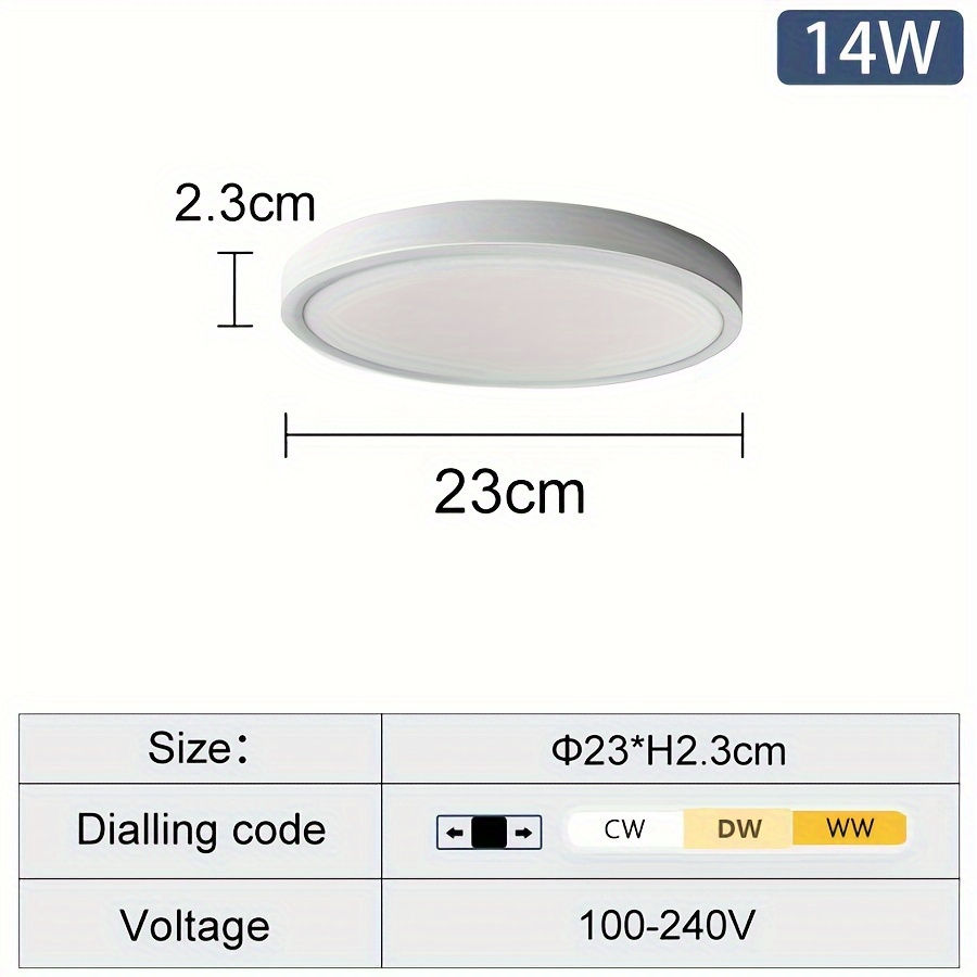Thumbnail: Ming&Ben 3-in-1 LED Ceiling Light, 14W/24W/34W/44W, Cold White/Warm White/Neutra