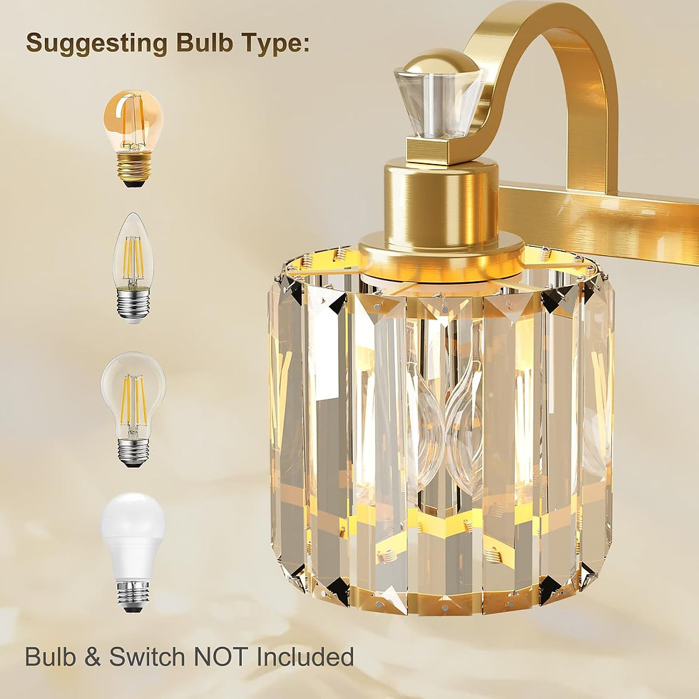 Thumbnail: Crystal Gold Bathroom Vanity Light 3 Lights Wall Sconces Modern Wall Mount Lante