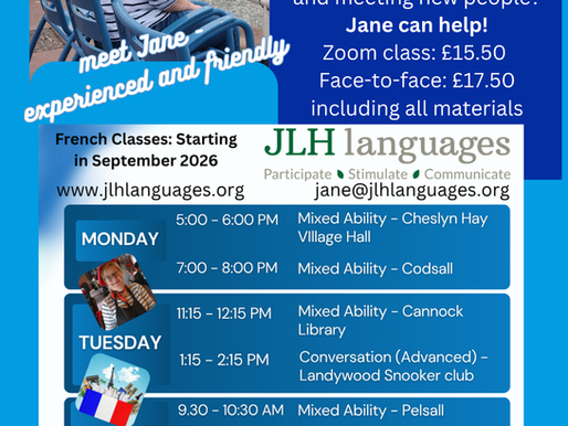 New lessons starting in September 2026!