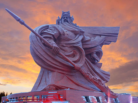China inaugura la estatua de Guan Yu: Dios de la Guerra de 1320 toneladas.