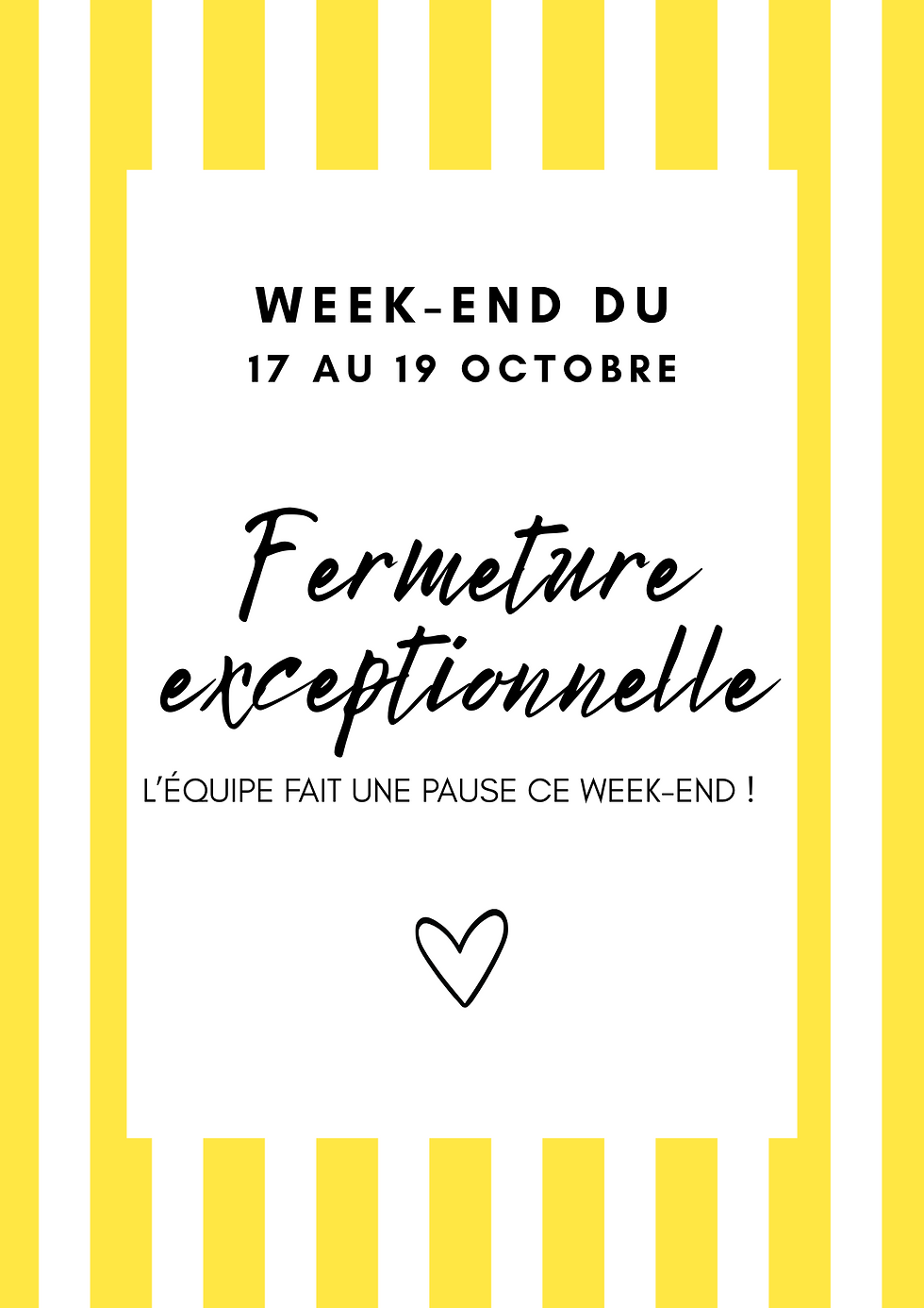 Fermeture exceptionnelle