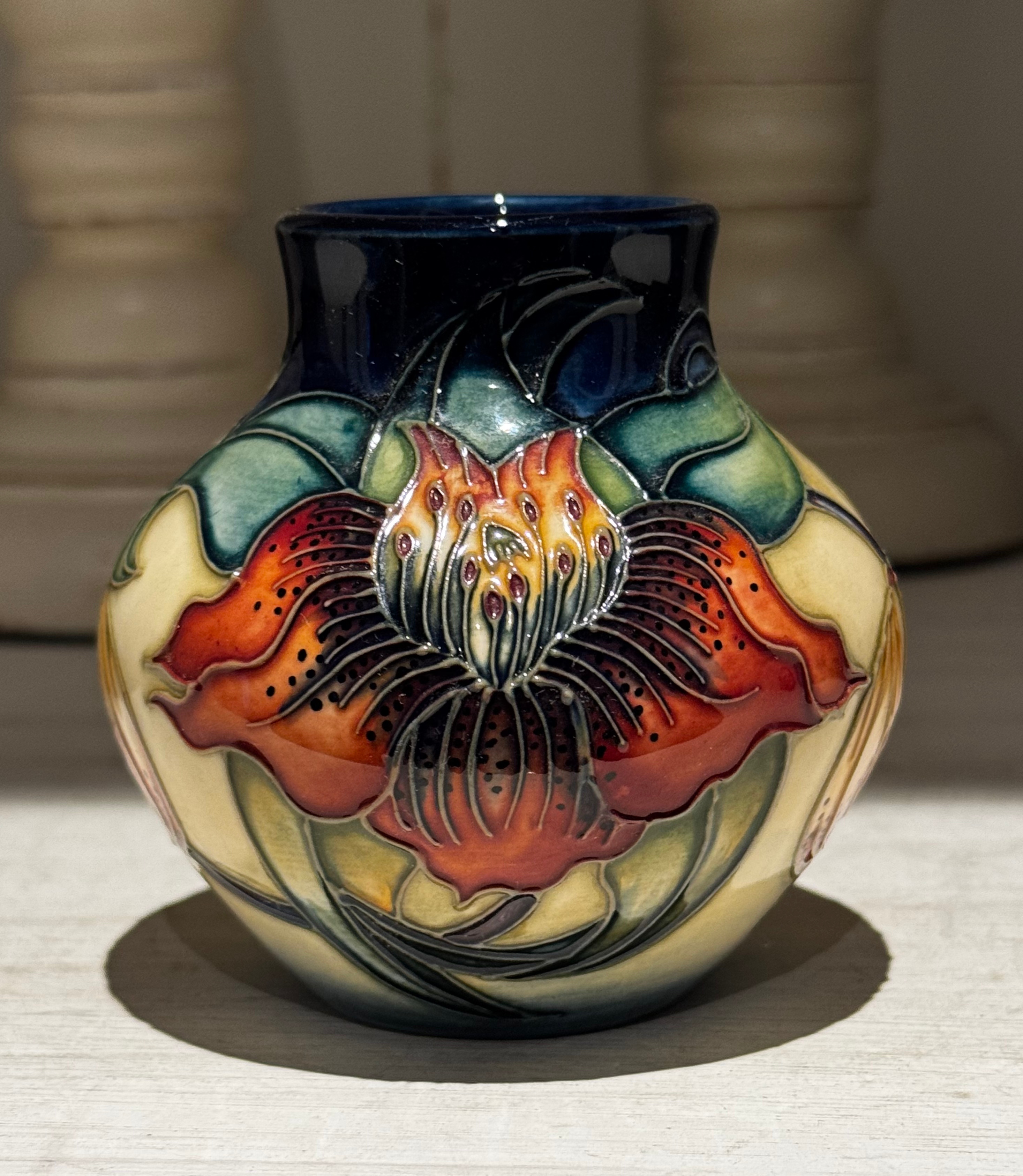 Moorcroft Pottery ‘Anna Lily’  Small Vase Designed by Nicola Slaney 