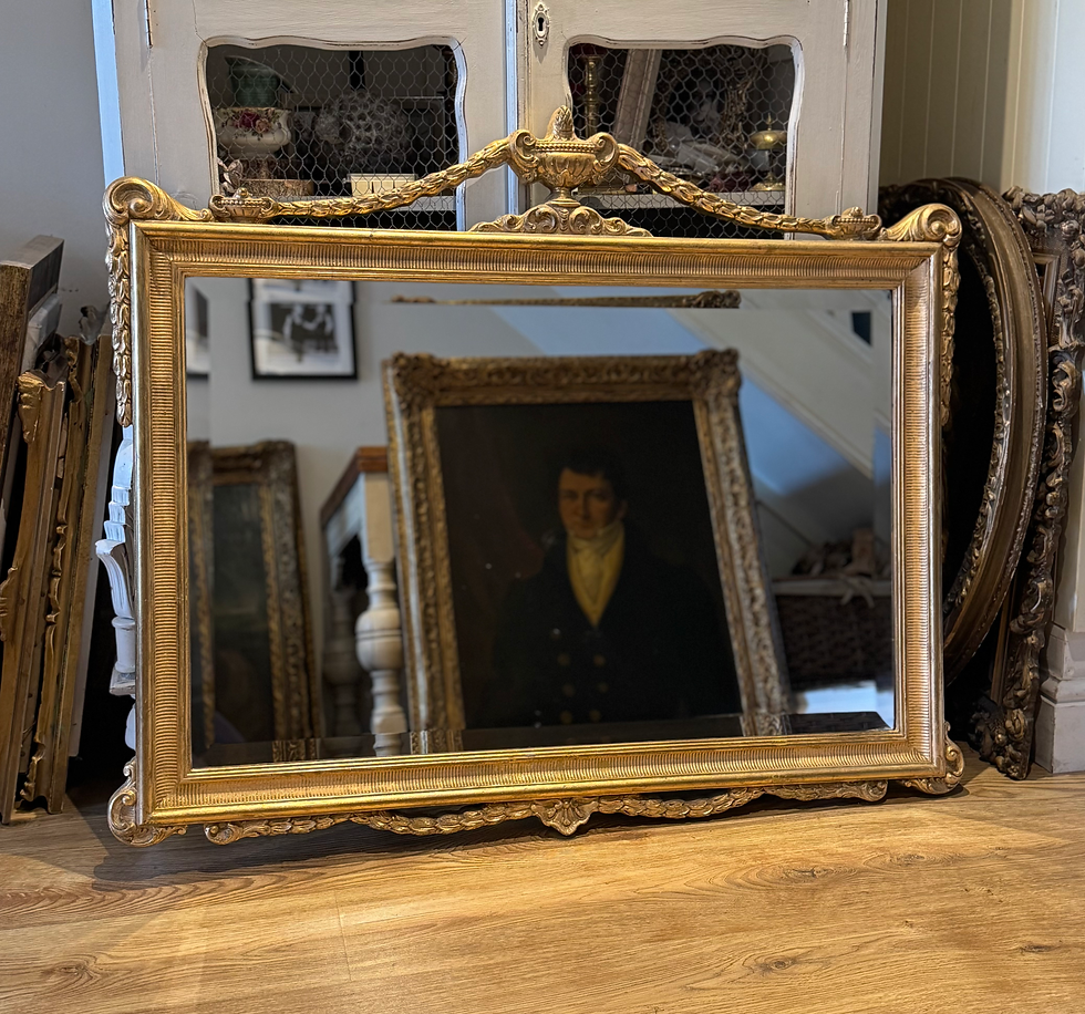 Thumbnail: Antique Regency Adam Style Giltwood Bevelled Wall Mirror