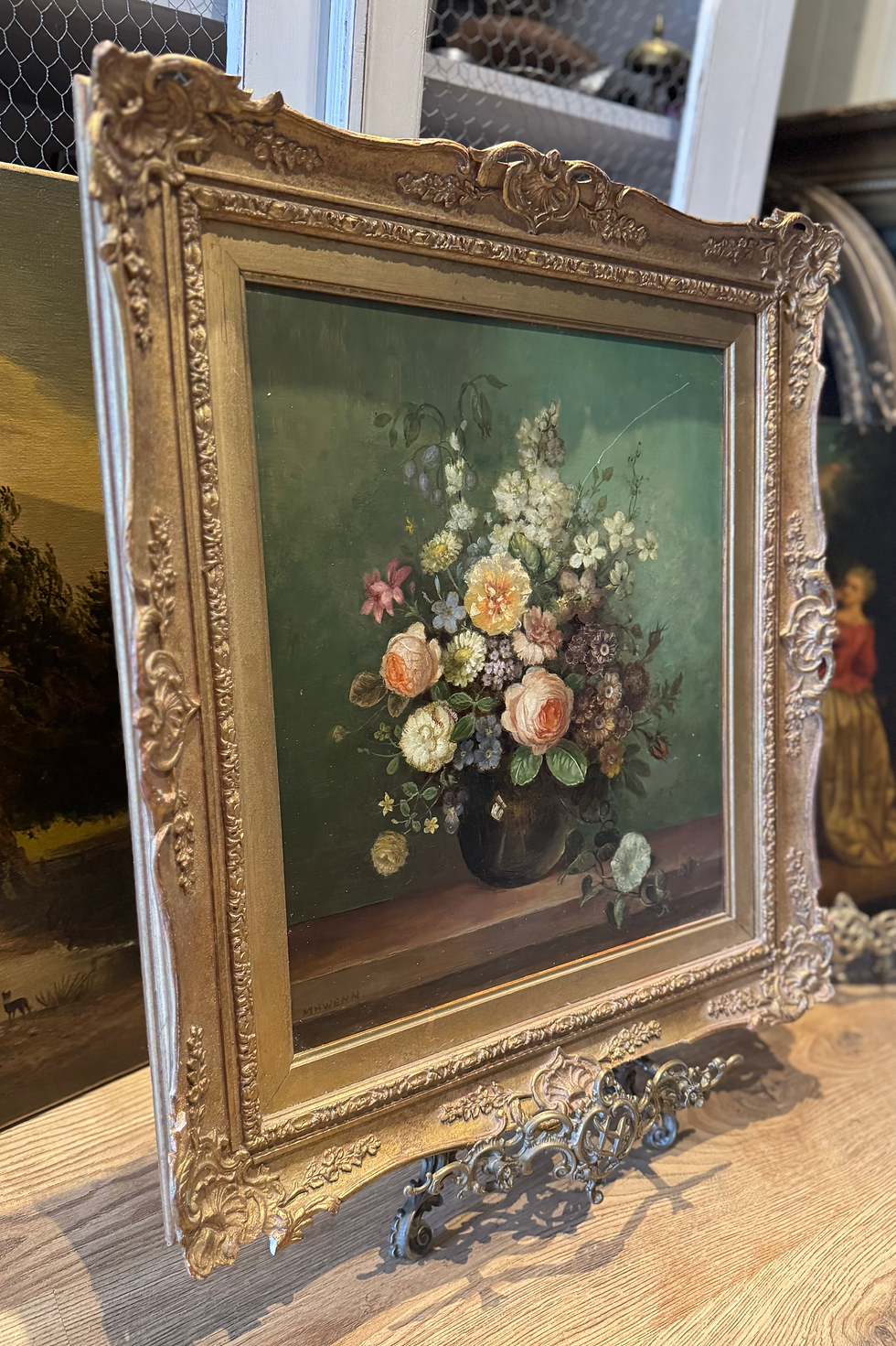 Thumbnail: 20th Century Oil Painting ‘Summer Flowers’ Signed Margaret H Wenn 