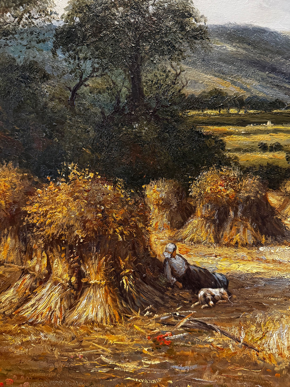 Thumbnail: Large 20th Century Oil Painting ‘Rural Coastal Harvest Landscape’  