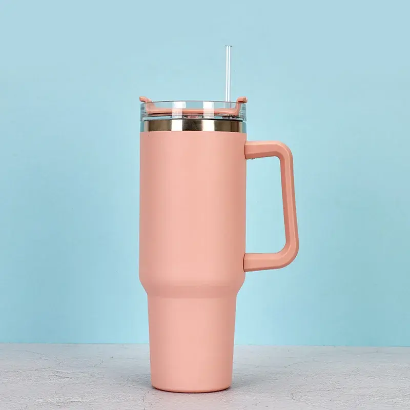 Thumbnail: Stainless Steel Double Wall Standard Travel Cup 40oz Tumbler With Handle