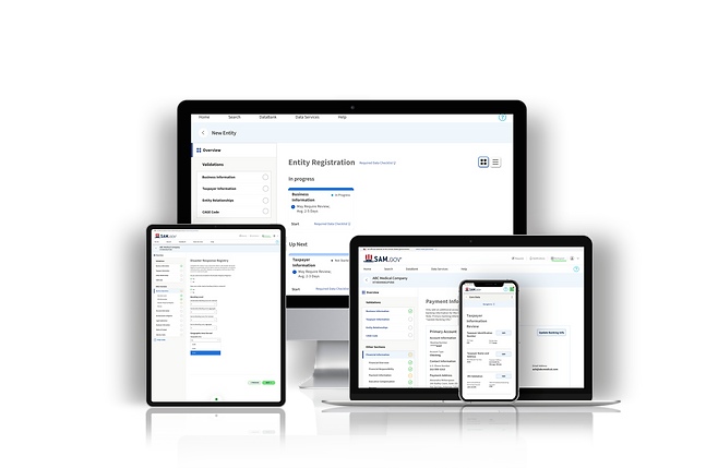 entity registration mockups on devices