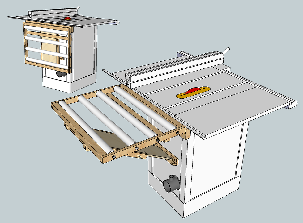Table Saw Foldable Roller Outfit Table