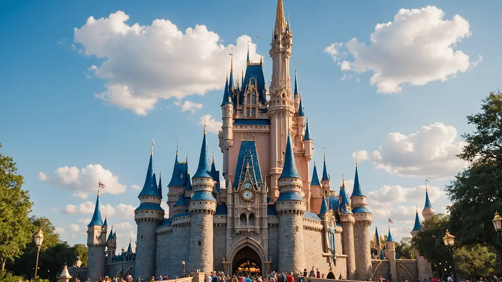 Eye-level view of Cinderella Castle at Magic Kingdom