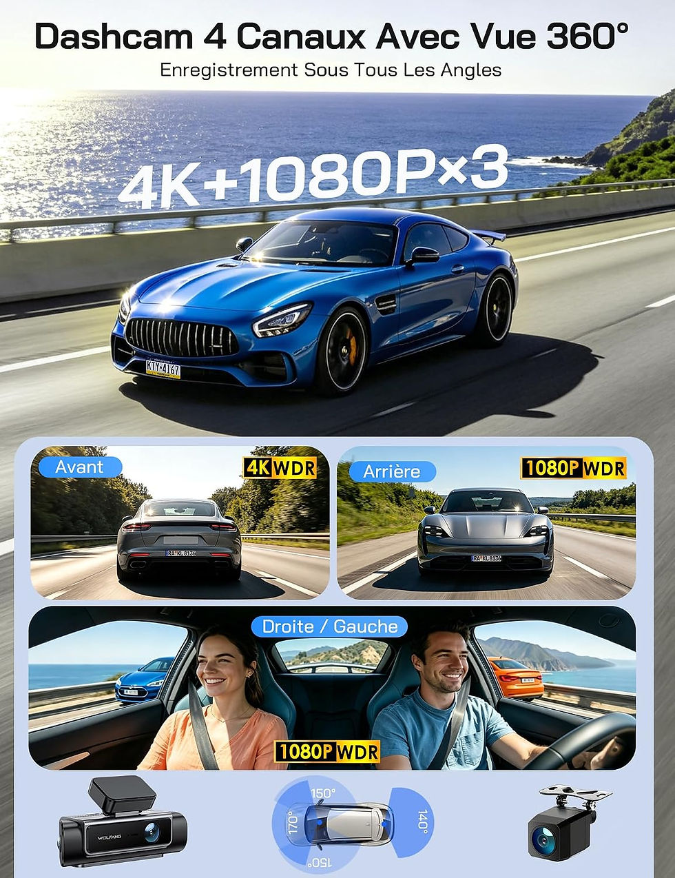 Thumbnail: Dashcam 360 ° + application - installation en option