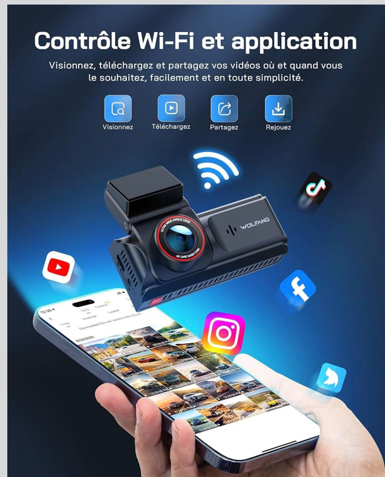 Dashcam + application - installation en option