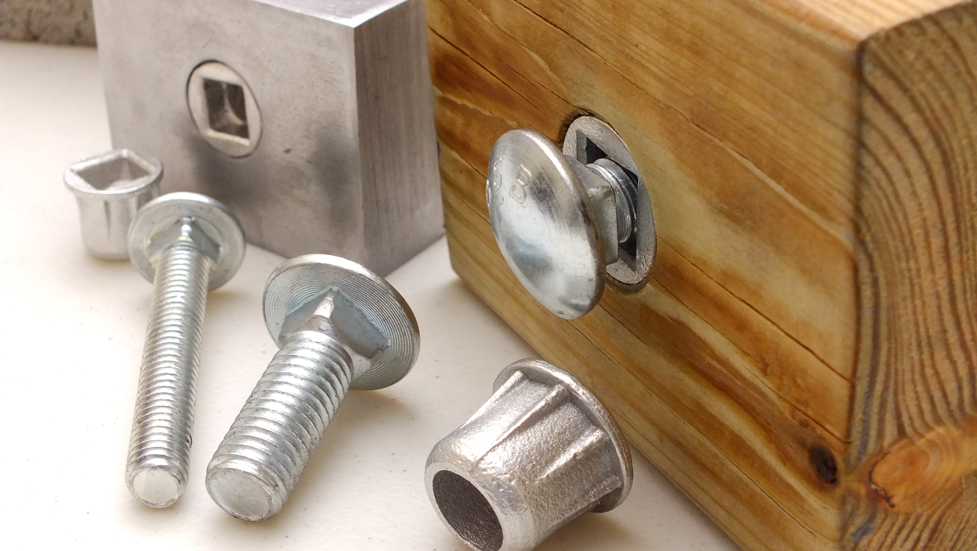 Carriage bolt fastener insert