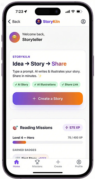 StoryKiln Dashboard View