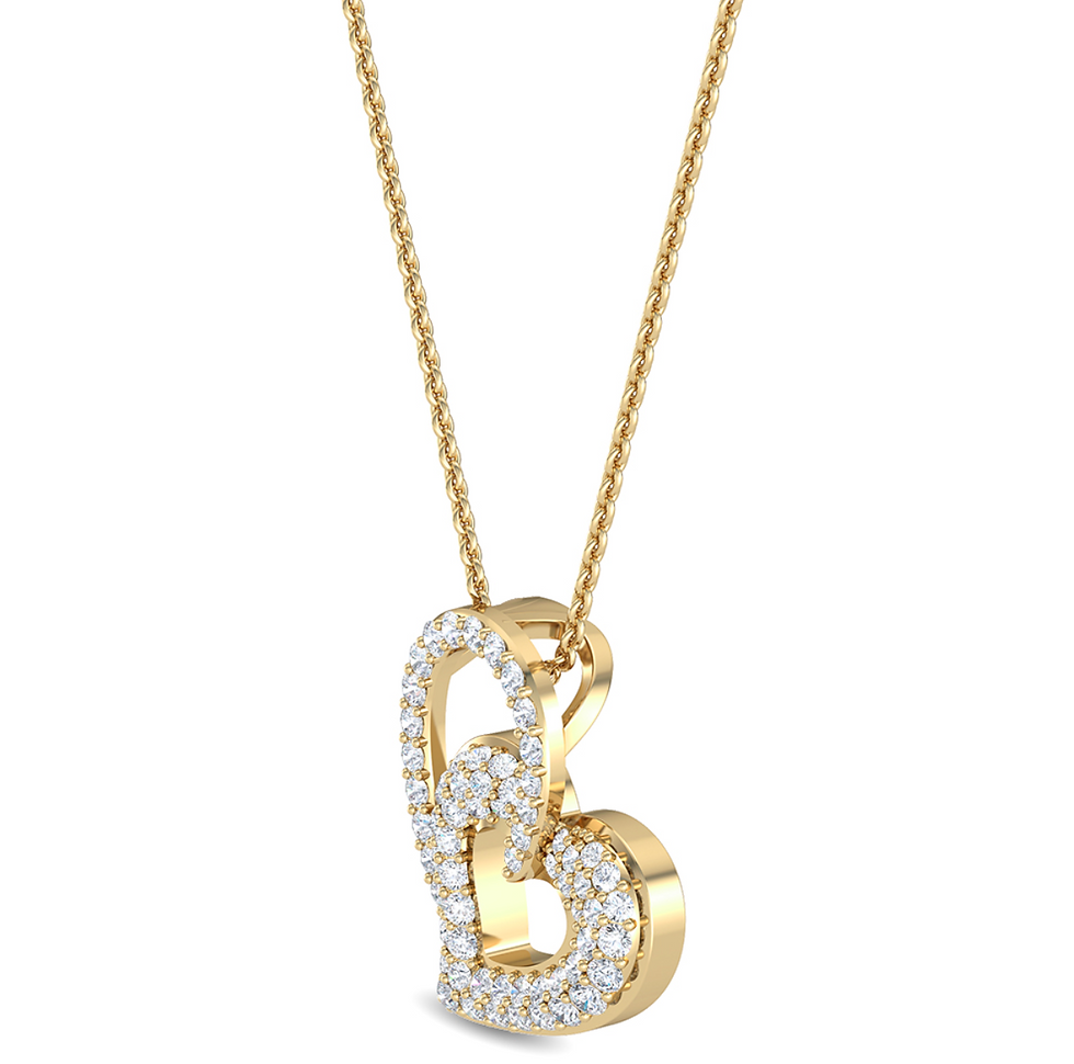 Thumbnail: yellow gold heart necklace
