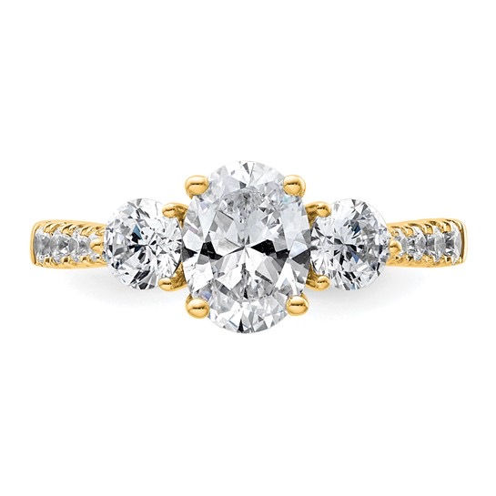 Thumbnail: yellow gold oval diamond ring